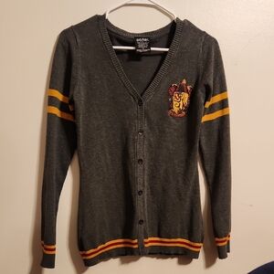 Harry Potter Gryffindor Cardigan Sweater – Gray & Gold – Size M